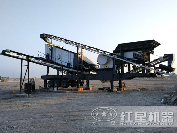 80移动式建筑垃圾破碎机现场 80移动式建筑垃圾破碎机现场