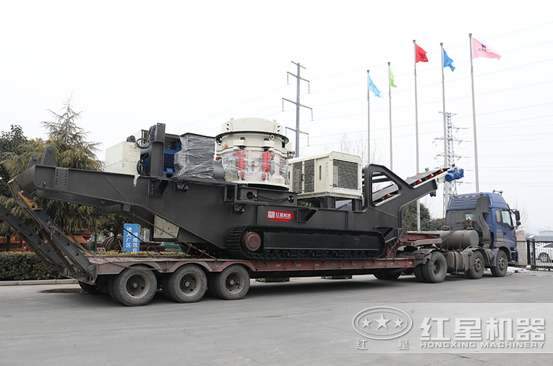 开云登陆入口河卵石移动制砂机发货现场